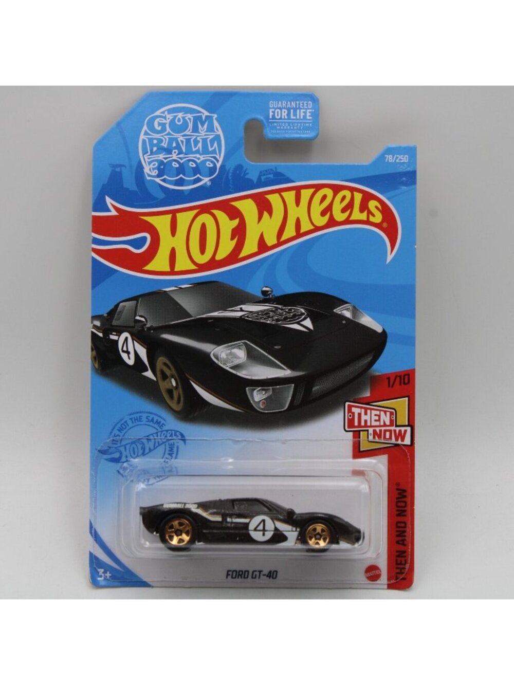 Hot Wheels Ford GT40 Black 2021 Then And Now 1/10 78/250 Gumball 3000